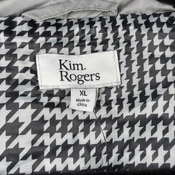 Kim Rogers Women NWT Vest Quilted Puffer Full Zip Pockets Layering New Gray XL - Picture 7 of 9